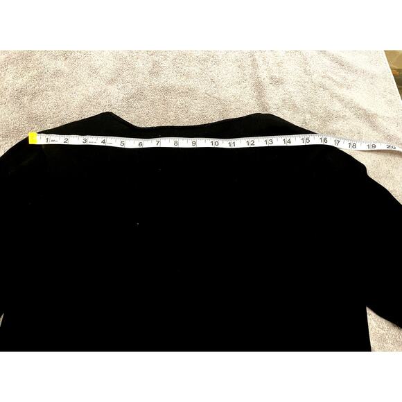 Women’s black sequin button front cardigan sweater - Picture 3 of 6